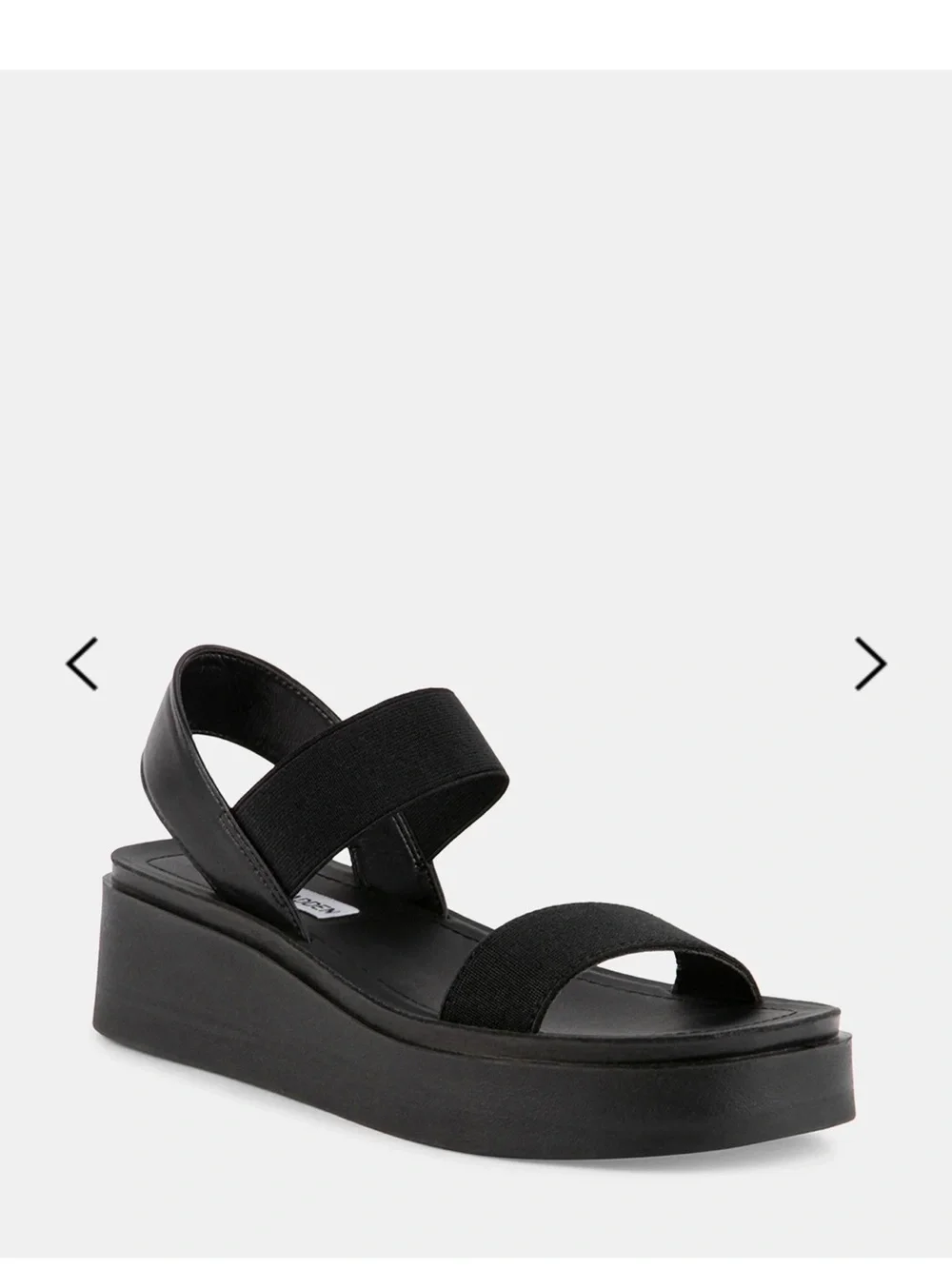 Steve Madden Janice platform wedge sandals, featuring black elastic straps. - Picture 9 of 10